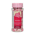 Захарни конфети FC - розови и бели сърчица