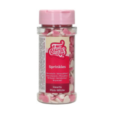 Аксесоари за украса - Захарни конфети FC - розови и бели сърчица
