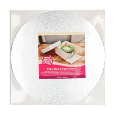 Мъфини и торти - Луксозна кръгла основа с кутия - сребро - 30 см