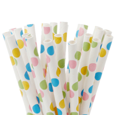 Аксесоари за украса - Сламки - разноцветни точки