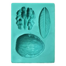 Калъпи за форми - Силиконов калъп - орех с листо