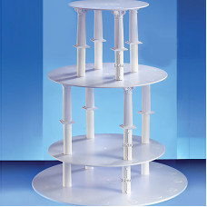 Инструменти и кутии - Кръгла 4-етажна стойка за торта - колони