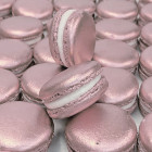 Черупки за френски макарони - светло розови металик - 24 бр.