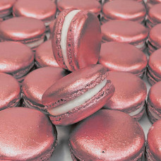 Полуготови продукти - Черупки за френски макарони - тъмно розов металик - 24 бр.