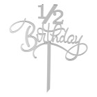 Топър за торти сребърен - 1/2 Birthday