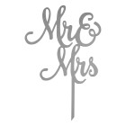 Топър за торти сребърен - Mr&Mrs