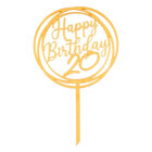 Топър за торти златен - Happy Birthday 20