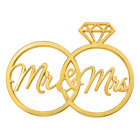 Топър за торти златен - „Mr & Mrs“ с брачни халки без пръчка