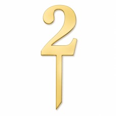 Златист топер за торта с цифра 2 – 14 см