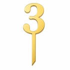 Златист топер за торта с цифра 3 – 14 см