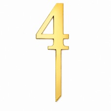 Златист топер за торта с цифра 4 – 14 см