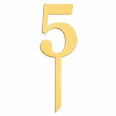 Златист топер за торта с цифра 5 – 14 см