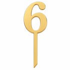 Златист топер за торта с цифра 6 – 14 см