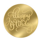 Златиста плочка за торта - Happy Birthday #02