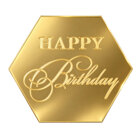 Златиста плочка за торта - Happy Birthday #03