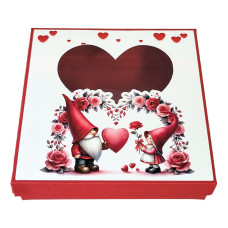 Аксесоари за украса - Декоративна кутия - влюбени гномчета 15х15х4 см