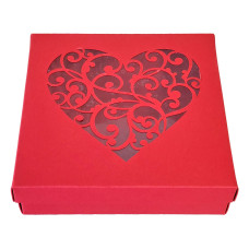 Декоративна кутия - сърце дантелено 15х15х4 см