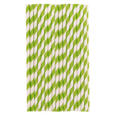 Хартиени сламки - светло зелени линии