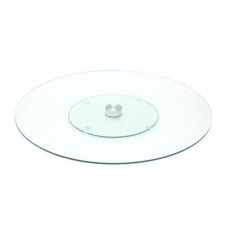 Въртелива кръгла поставка - стъклена 35 см