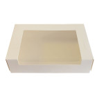 Картонена кутия за дребни сладки с прозорец - бяла
