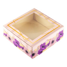Аксесоари за украса - Декоративна кутия за десерти - цветчета виолетови