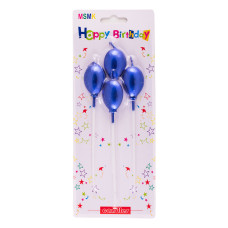 Аксесоари за украса - Комплект свещи - сини балони 4 бр.