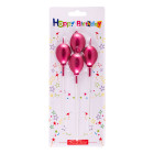 Комплект свещи - червени балони 4 бр.