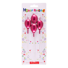 Аксесоари за украса - Комплект свещи - червени балони 4 бр.