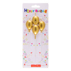 Комплект свещи - златни балони 4 бр.
