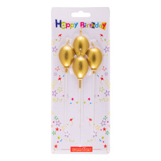 Аксесоари за украса - Комплект свещи - златни балони 4 бр.