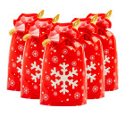 Декоративни торбички с панделка OEM - снежинка - 5 бр.