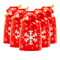Аксесоари за украса - Декоративни торбички с панделка OEM - снежинка - 5 бр.