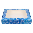 Декоративна кутия - снежинки на син фон 20x20х3 см
