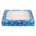 Декоративна кутия - снежинки на син фон 20x20х3 см