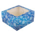Декоративна кутия - снежинки на син фон 15x15х6 см