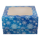 Декоративна кутия - снежинки на син фон 17x17х9 см