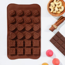 Калъпи за форми - Силикон за шоколадови бонбони - подарък, сърчице, роза