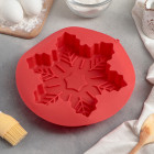 Силиконова форма за кекс - 3D снежинка