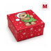 Коледна кутия с капак - мече и елха - M