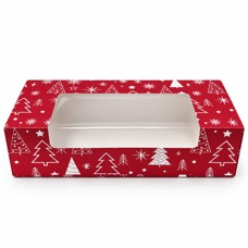 Коледна кутия с панорамен прозорец – 30.5 × 13.5 × 8 см