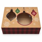 Коледна кутия с два прозореца „Коледни играчки“ – 22 × 15 × 7 см