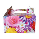 Кутия за сладки с десен от цветя - 16х9х8 см