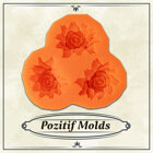 Силиконов калъп Pozitif – Разцъфнали цветя, 3 броя, 8 × 8 см