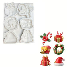 Силиконова форма Shapemart – подаръци, бастун, венец и шапка