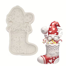 Силиконова форма Shapemart – Коледен чорап с гном и лакомства