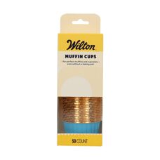Кофички за мъфини Wilton - златисто-сини 50 бр.