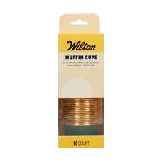 Кофички за мъфини Wilton - златисто-тъмнозелени 50 бр.