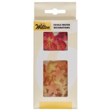 Wilton – ядливи вафлени цветя и пеперуди в оранжево и розово, 30 бр.